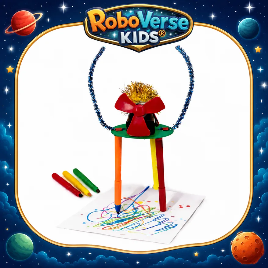 Ressam Robot: kâğıt üzerine rengârenk çizim yapan, kalemlerden kurulmuş robot